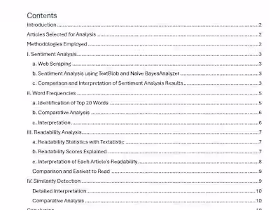Analysis Report on Three News Articles