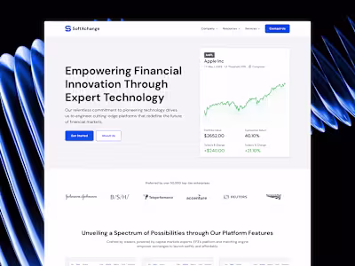 SoftExchange - Next-Gen FinTech Website