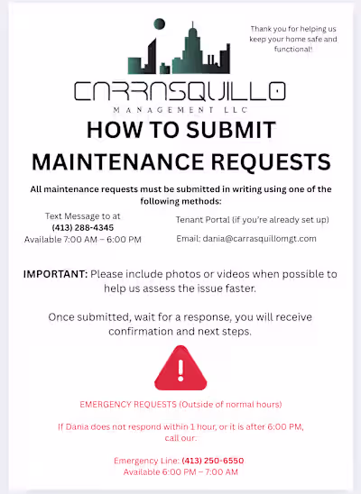 Property Management Maintenance Flyer