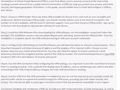 How to Install and Configure a Virtual Private Network (VPN)
