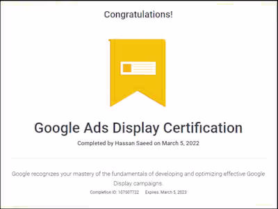 Display Ads Certification