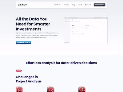 All-in-One Due Diligence Platform for Crypto | DigNow