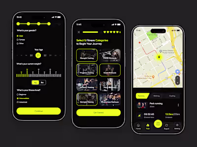 Fitness Mobile App UI UX 