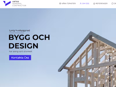 Next.js Website Artas Bygg AB