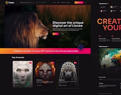 Lionee - NFT Marketplace Website | Smart Contract