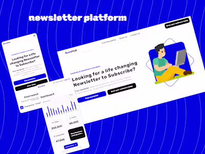 NuesHub newsletter platform with dashboard