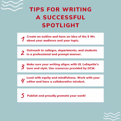 Helpful Tips for Writing a Spotlight