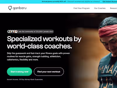 Workout App Landing Page Redesign