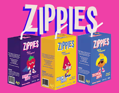 Branding and Packaging for Zippies Juice Boxes