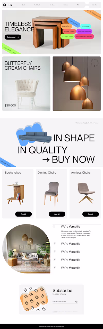 Hex - Furniture Store Website Exploration.