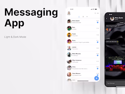 Messaging App / Mobile / Light & Dark Mode - UI/UX Design
