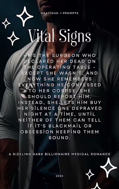 VITAL SIGNS, everybody. *His fingertips trace her collarbone...