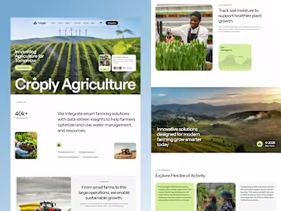 Croply – Smart Agriculture & Modern Farming Webflow Website.