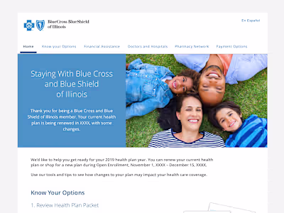 Blue Cross Blue Shield of Illinois - Open Enrollment Design