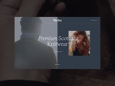 An immersive website design for a heritage fashion brand