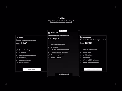 Pricing section from my upcoming
