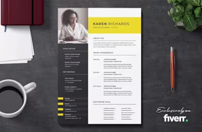 Design professional CV or resume design modern and eye catching