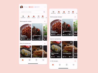 UI Design for  Food Recipe App