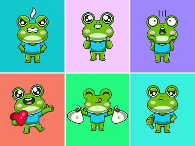 Cute frog expression :: Behance