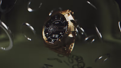 3D visualization of the G-SHOCK watch, exploring product des...