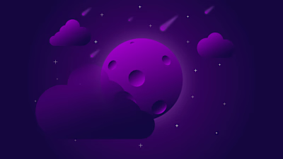 
The Moon in Purple Night
