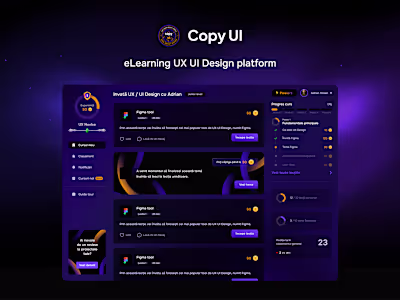 Copy UI - eLearning UX / UI Design platform