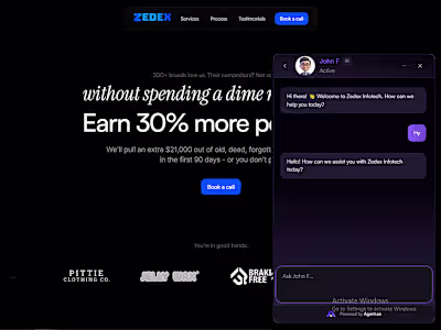Custom AI Agent for  Zedex Infotech