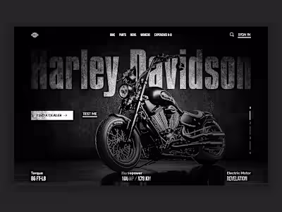 Harley Davidson Website Hero Section by Ibrahim | UI/UX DESIGNE…