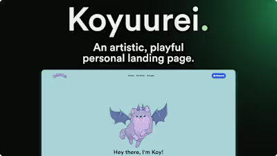 Koyuurei Personal Landing Page Concept
