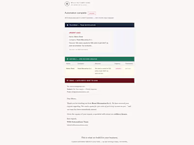 Wild Automations — Live Demo