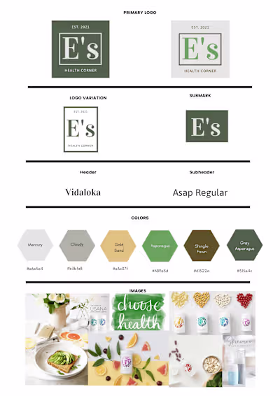 E's Health Corner Brand Board
