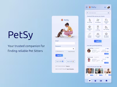Petsy - A mobile app for finding Pet sitters