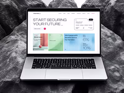 Online banking landing rage design