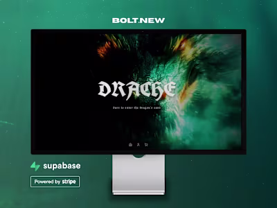 DRACHE Site built w/ Bolt.new integrates w/ Stripe and Supabase
