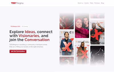 TEDxRegina Website Redesign: Website Design & Framer Development