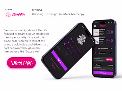 iOS UI design for skincare app
