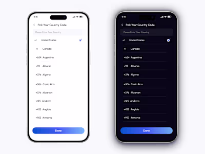 Country Code Picker UI