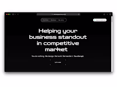 Building Disruptive websites | Portfolio 