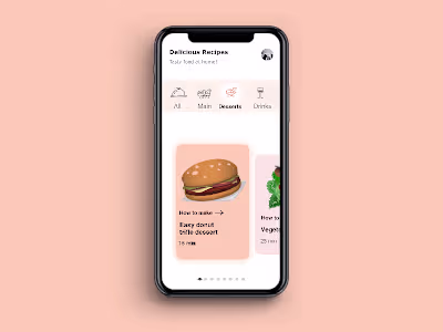 Recipe Mobile App Design.