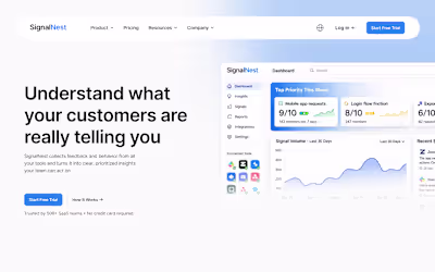 SaaS Landing Page Design for SignalNest