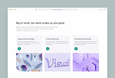 Services Section for a Design
