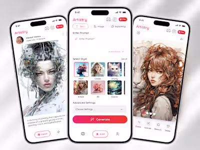 AI Image Generator - Mobile App Design