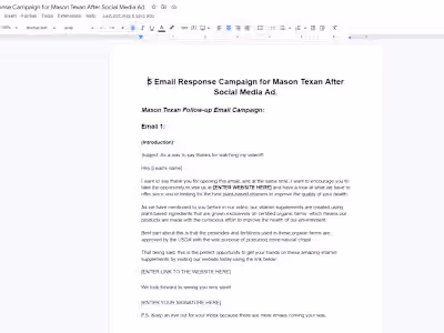 5 Email Response Campaign for Mason Texan After Social Media Ad