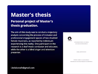 Personal project of Master's thesis graduation.