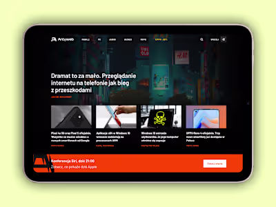 Redesign of a leading tech news website