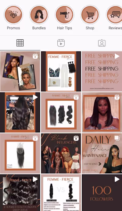 Social Media Manager for hair extension brand