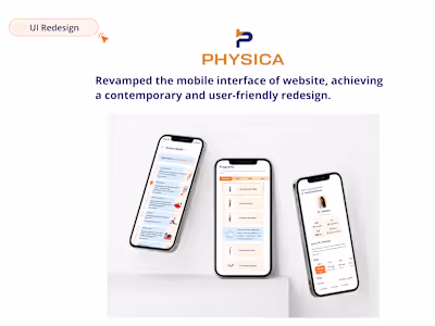 "Revamped Physica website's UI for a, user-friendly design