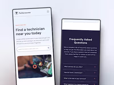 Techienearme – Find Vetted Technicians (WordPress + Figma Build)