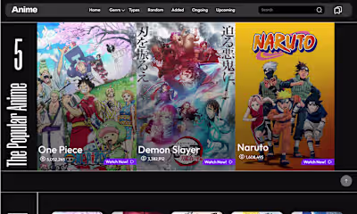 Anime Stream web site UI/UX design :: Behance