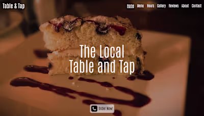 Hero section design for restaurant